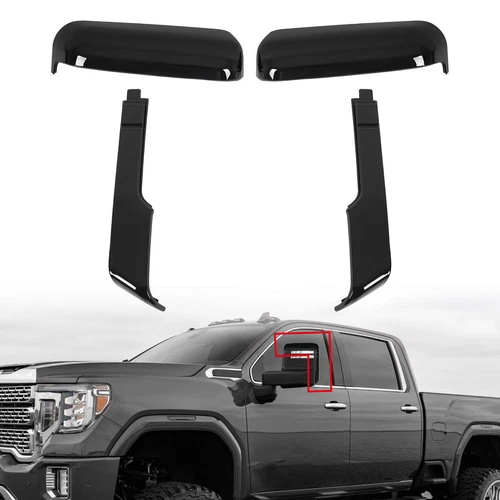 Top&Side Mirror Cover Caps For Chevy Silverado GMC Sierra HD 2500 3500 2020-2023