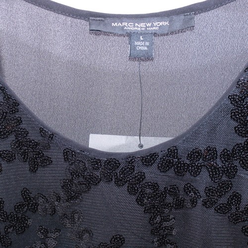 Top de lentejuelas negras Marc New York para mujer/correa de espagueti concha L (nuevo con etiquetas) precio de venta sugerido por el fabricante 49 USD - Imagen 3 de 8