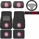 7pc Ncaa Alabama Crimson Tide Floor Mats Steering Wheel Cover Headrest Covers