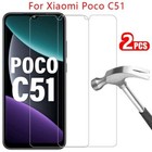 2PCS For Poco C51 c51 Tempered Glass Film Cover Guard Saver Screen Protectors