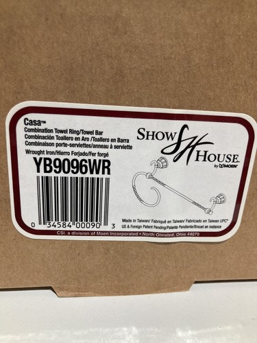 Moen Showhouse YB9096WR Casa Towel Bar/Towel Ring Combo, Wrought Iron New - Picture 10 of 11