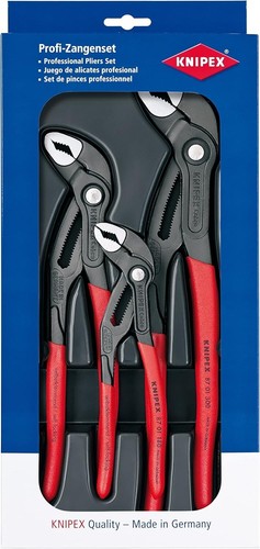 KNIPEX 3 PIEZAS COBRA ALICATES BOMBA DE AGUA Empuñaduras 180mm 250mm 300mm Juego 00 20 09 V02 - Imagen 1 de 7