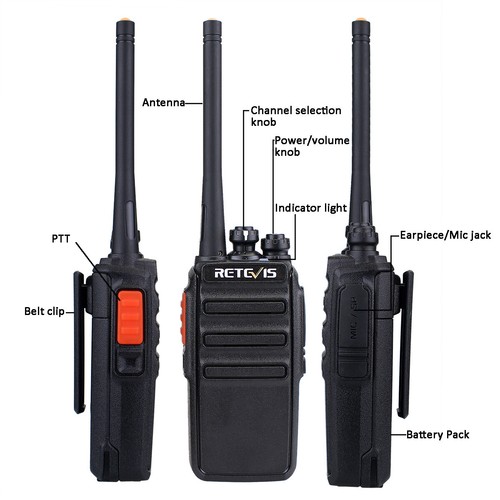 3XRetevis RT24 Walkie Talkie 6pcs 16Kanäle VOX Handfunkgerät Hotel Sicherheit - Zdjęcie 10 z 11