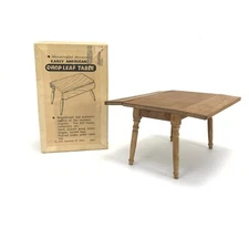 Vtg Shackman Handmade Hardwood DROP LEAF TABLE Dollhouse in Original Box