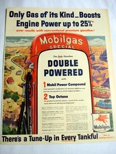 1954 Color Ad Mobilgas Special Gasoline Mobil Gas With Pegasus Logo