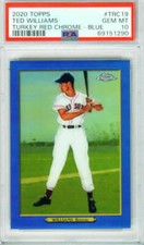 2020 Topps Turkey Red Chrome Blue Refractor TED WILLIAMS Red Sox  #34/50  PSA 10
