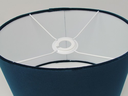 Lampshade Teal Blue Velvet Oval Light Shade - Picture 4 of 7