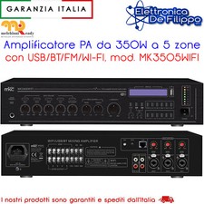 Amplificatore PA da 350W a 5 zone con USB Bluetooth WI-FI