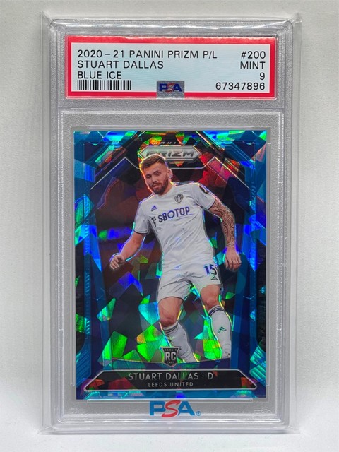 STUART DALLAS 2020-21 PANINI PRIZM EPL BLUE ICE ROOKIE RC #D 71/75 PSA 9 POP 1/1