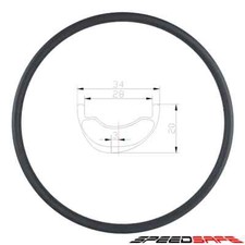 29er XC Mountain Bike Carbon Rim Asymmetric Tubeless Clincher Bicycle Wheel 28H