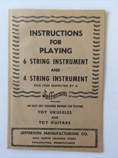 Vintage Instructions for Playing 4 & 6 String Instrument Jefferson. W