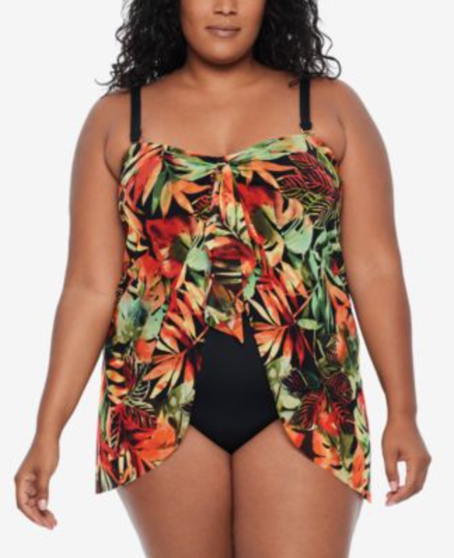 LAUREN RALPH LAUREN Plus Midnight Tropic Swimsuit One Pece