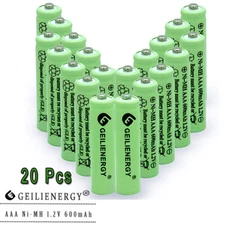 20 AAA 3A Size 600mAh 1.2v Rechargeable Battery For Garden Solar Light Green USA