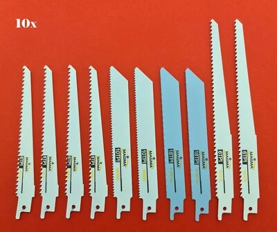10tlg Säbelsägeblatt Säbelsäge Recipro Sägeblatter für Holz Metall Plastik MAGMA