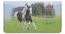 Gypsy Horses Designer Checkbook Cover, with Credit Card Slots & Pen Loop
