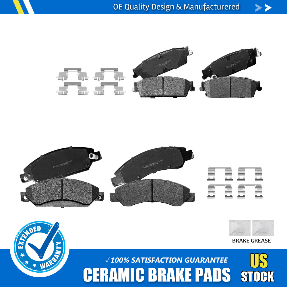 Front and Rear Ceramic Brake Pads for Chevy Silverado 1500 GMC Sierra