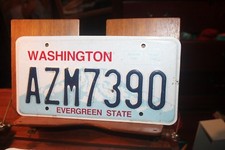 2010 Washington License Plate Evergreen State AZM7390 (B)