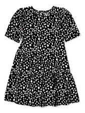 Wonder Nation Girls Asymmetrical Dress, Black, Large 10-12