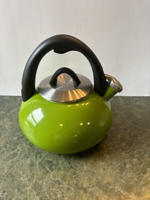 Calphalon Teapot 2 QT 1.9 L GREEN Stainless Steel Tea Pot Kettle Range