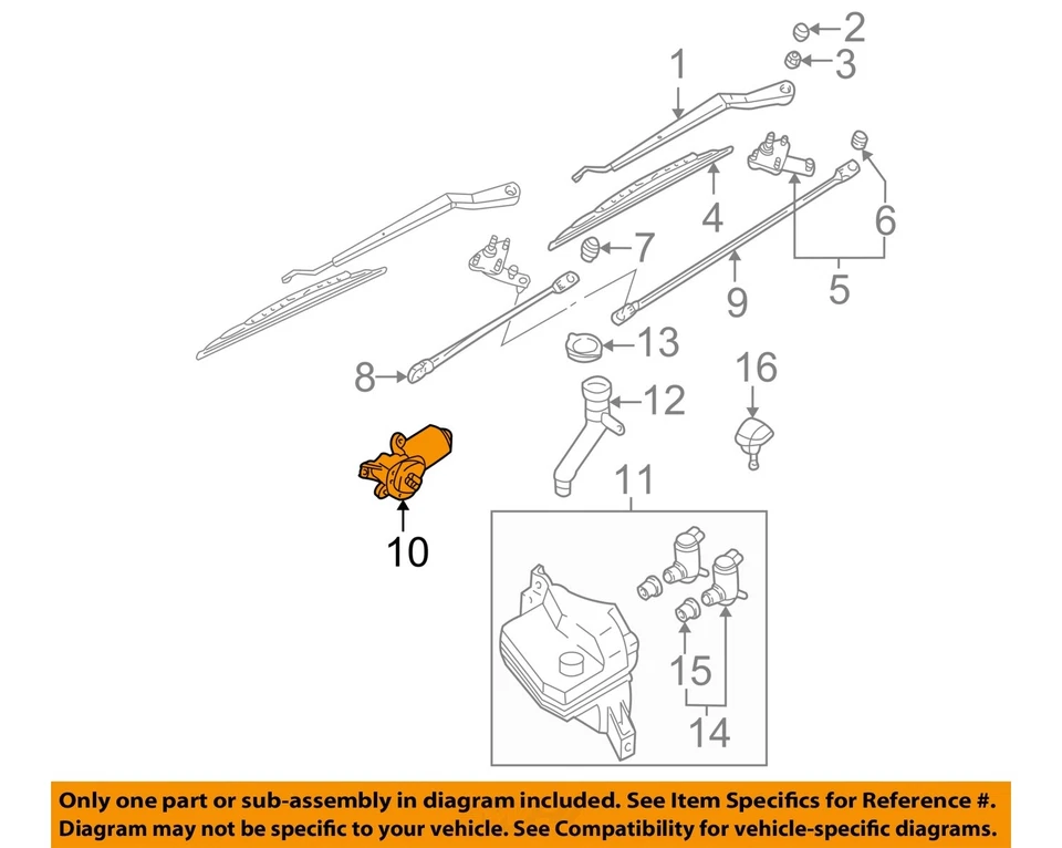Motor limpiaparabrisas usado se adapta a: Nissan Pathfinder 1998 de 4/97 grado A Foto 3 de 4