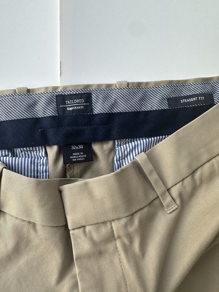 Men’s Gap Tailored Straight Fit khaki Dress Pants Size 32x30 eBay
