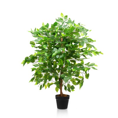 Künstlicher Ficus Baum Pflanze grün groß buschig Ficus 90cm 3ft realistisch