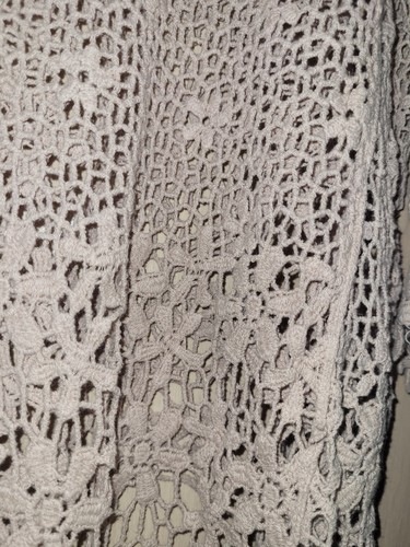 Mosaic & Co. Taupe Brown Cotton Crochet Lace Boho Top Layer Cover-up Tags out/M?