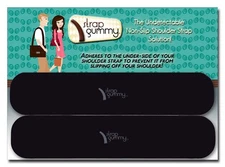 Strap Gummy® - Non Slip Shoulder Strap Grip Strip Pads LARGE - BLACK 4 PIECE NEW