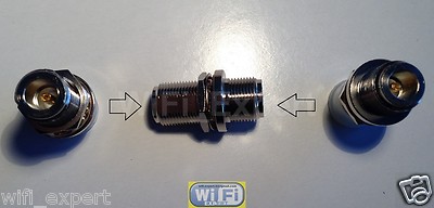 1 x Adapter N Female TYPE plug to N female jack RF Bulkhead Type connector USA
