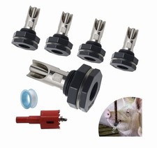 5 Pcs Automatic Pig Nipple Waterer for Barrel Kit, Stainless Steel Pig Watere...