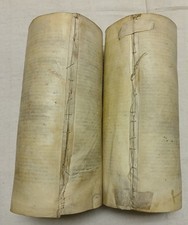 TORAH SCROLL FRAGMENT MANUSCRIPT on VELLUM Hebrew