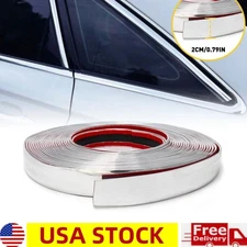 20mm*5M Car Door Window Bumper Decoration Moulding Trim Silver Chrome Strip US