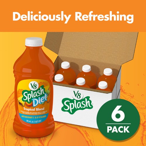 V8 Splash Diet Tropical Blend Diet Juice Drink, 64 Ounce Bottle (pack Of 6) - Picture 2 of 7