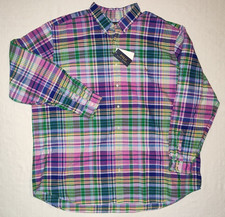 NEW NICE Polo Ralph Lauren Big Tall Long Sleeve Button Up Plaid Shirt 4XLT NEW