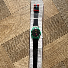 Vintage 2001 Swatch Original Gent AFM Powder Turn GG211 Green Pink Watch Boxed
