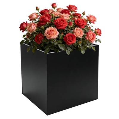 24 Inch Large Square Planter Steel Planter Metal Garden Planter for Yard Patios