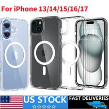For iPhone 13/14/15/16/17 Phone Case Magnetic Translucent Slim Shockproof Cover