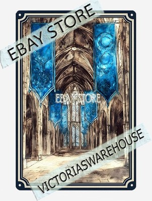 Gothic Cathedral Metal Tin Sign Architecture ornate gothic fantasy