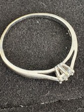 9ct White Gold Diamond Solitaire Ring Size L