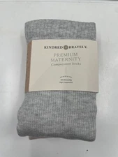 NWT Kindred Bravely Premium Maternity Compression Socks Gray Pink Med- Pack of 2