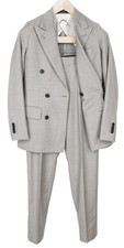 SUITSUPPLY La Spalla Men Suit UK30R Light Brown 2Pc Two-Row Slim Melange Wool
