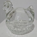 Anchor Hocking Clear Glass Hen On Nest Covered Dish Vintage Chicken