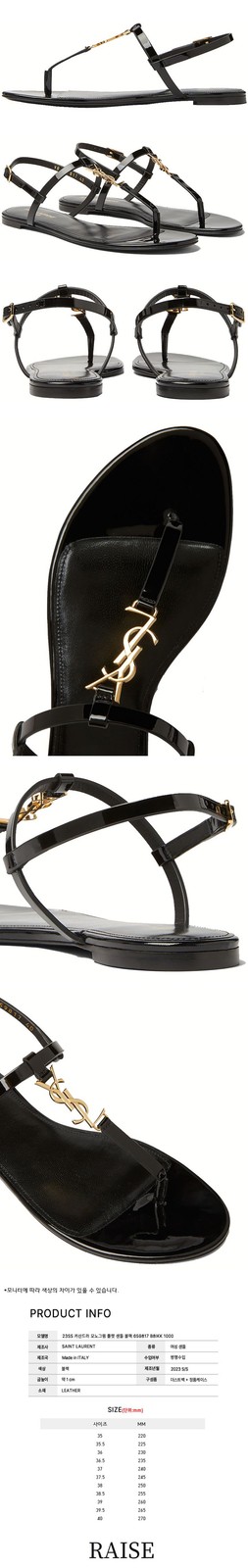 Saint Laurent Cassandra sandali bassi nero 659817 B8IKK 1000 46529680