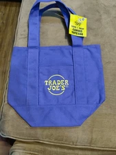 Trader Joe's Mini Canvas, Trick-Or-Treat Tote Bag Halloween Purple