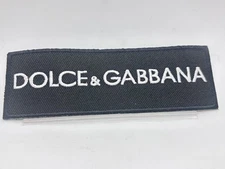 DOLCE & GABBANA  NEW EMBROIDERED COMPANY IRON ON NAME PATCH TAG 1-1/2 t X 5 w