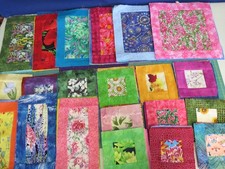 Flower Pre Sewn Quilt Blocks Only 96 Colorful 3 sizes Flower New Fabric Twin Sz