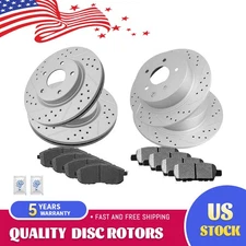 For 2013-2019 Nissan Sentra Front Rear Brake Disc Rotors Ceramic Pads Set