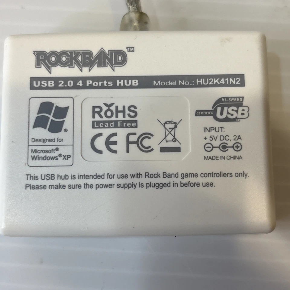 Rock Band USB 2.0 4-Port Hub Adapter Wii PS3 PS2 Guitar Hero Drums Works - Image 2 of 4