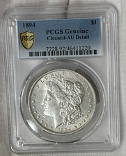 1894 P Morgan Silver Dollar $1 PCGS AU BU Details Rare Key Date Almost Unc