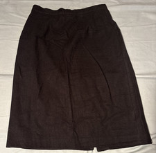 Briggs New York Vintage 100% Pure Wool Midi Pencil Skirt Brown Made in USA 14